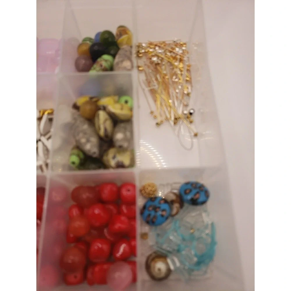Assorted Jewelry Bead Lot Over 2lb Bulk Crafting Supplies Multicolor Mix